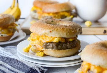 Sausage Bagel Breakfast Sandwich