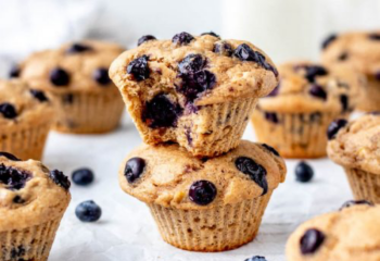 Blueberry Protein Muffins and Bacon