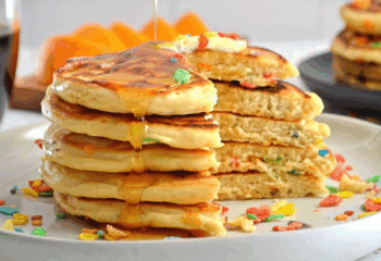 Fruity Pebbles Protein Pancakes