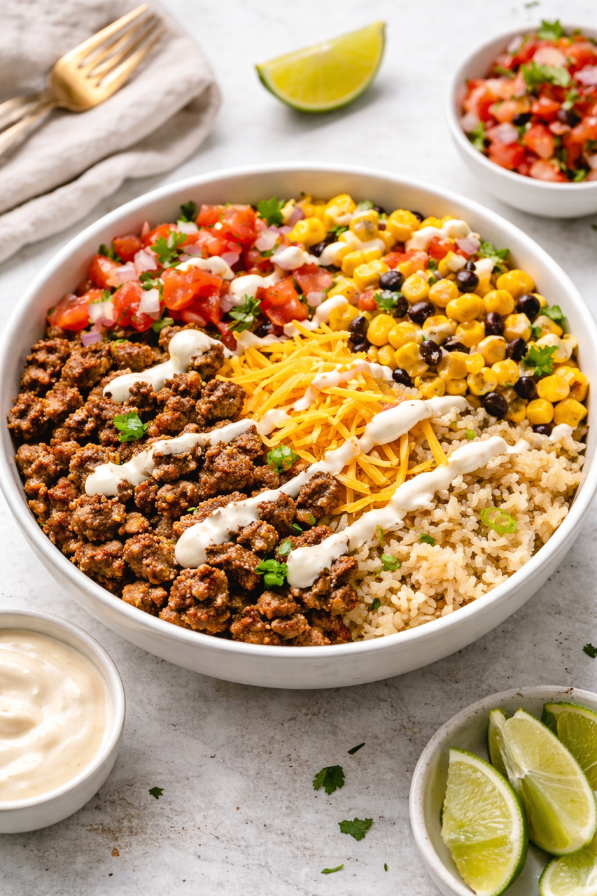 Loaded Nacho Beef Bowl